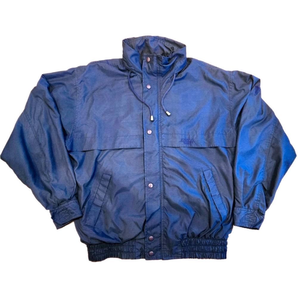 Vintage 90s Tyrolia Sport‎ Windbreaker Jacket Blue Hooded Gorpcore Mens M